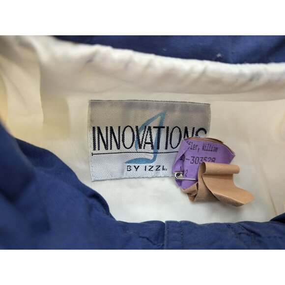 Vintage 90s Women's Jacket Impressions By Izzi Size XL White Blue Red - Picture 5 of 16